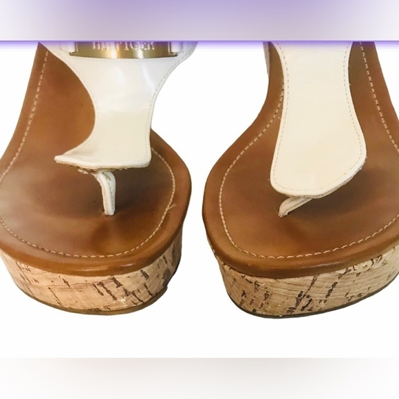 TOMMY Hilfiger White Thong Platform Wedge Sandal Size 9 - Picture 3 of 9